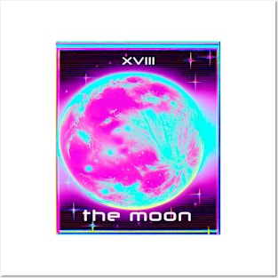 The Moon Tarot Card Vaporwave Posters and Art